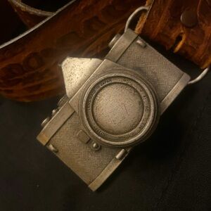 Very Cool Vintage Photographers Belt Buckle - Brass Made in USA 1979